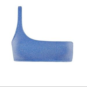 Blue One shoulder triangl Swimsuit